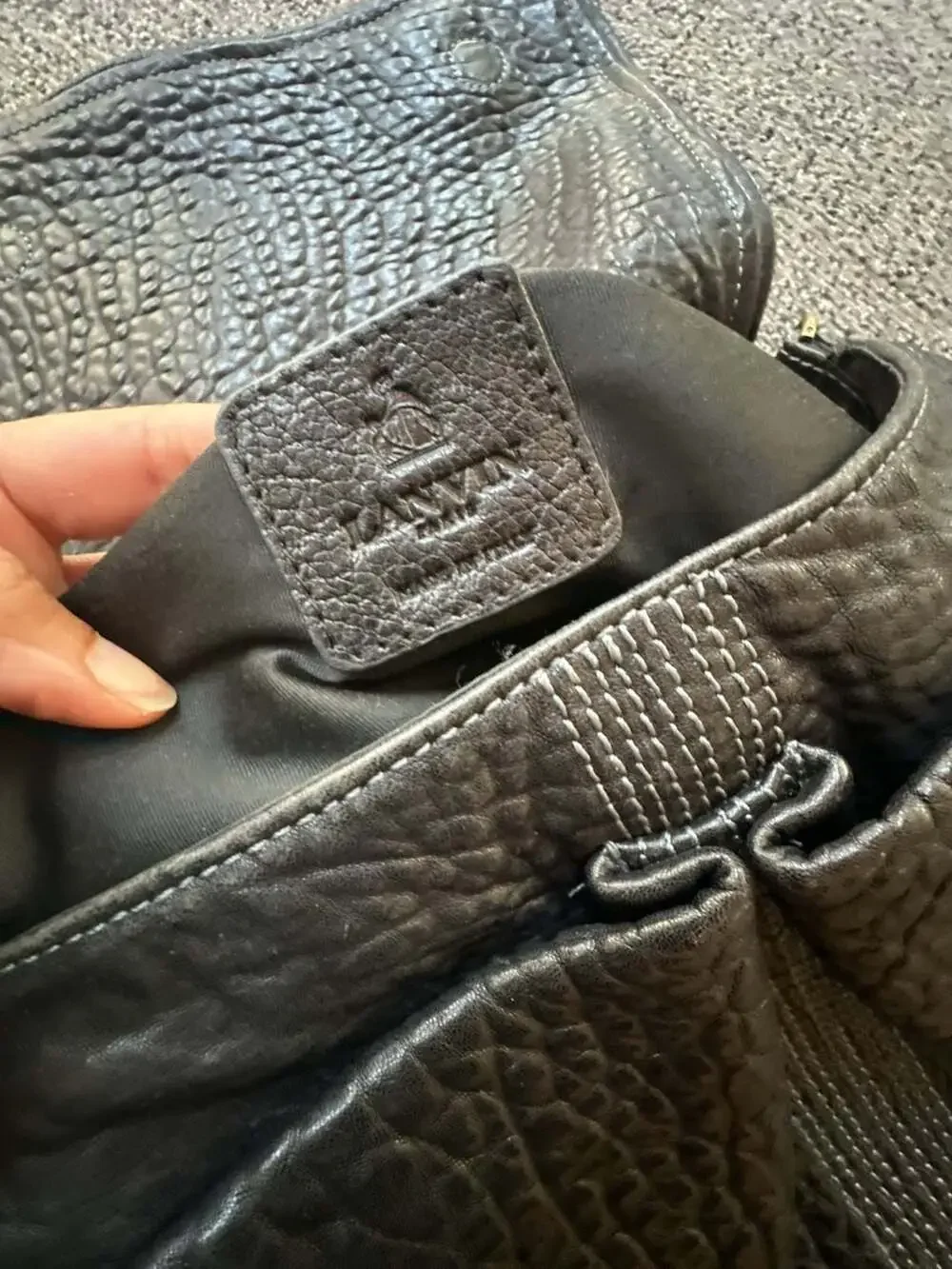 Lanvin pebbled leather